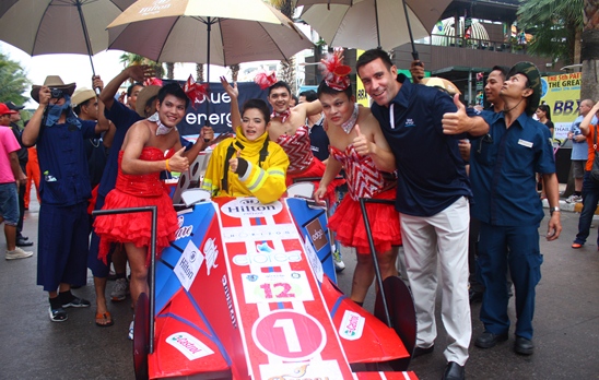 Souped-up beds dash down Beach Road