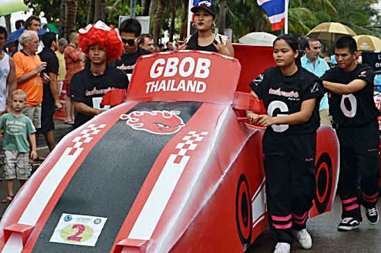 Souped-up beds dash down Beach Road