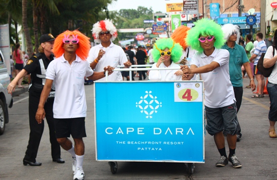 Souped-up beds dash down Beach Road