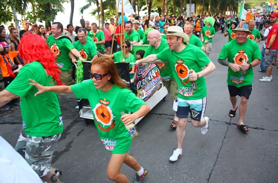 Souped-up beds dash down Beach Road