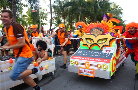 Souped-up beds dash down Beach Road