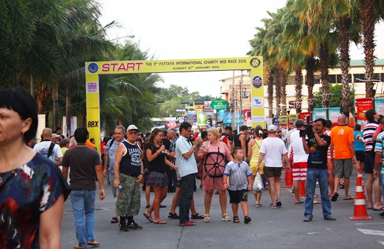 Souped-up beds dash down Beach Road