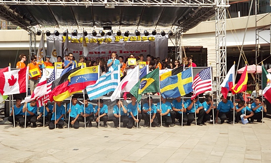 Rotary Youth Exchange Students march for flood relief