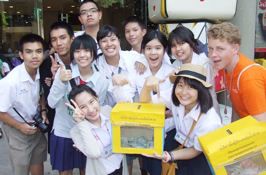 Rotary Youth Exchange Students march for flood relief