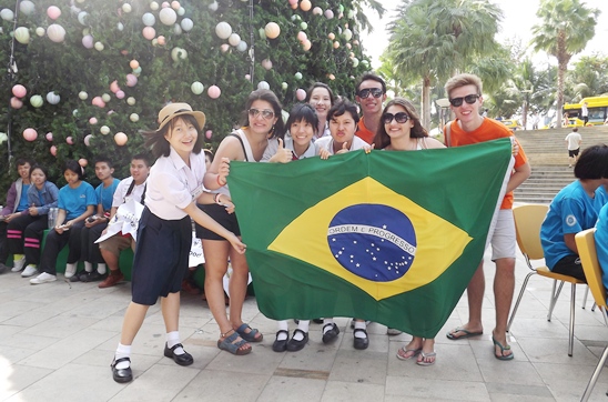Rotary Youth Exchange Students march for flood relief