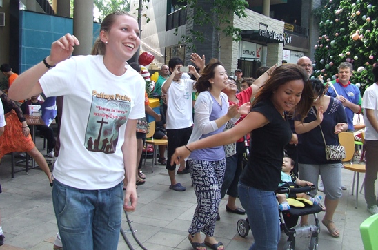 Rotary Youth Exchange Students march for flood relief