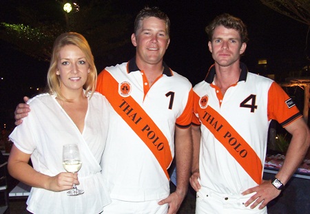 (L to R) Lacey Winterton; Fergus Gould, Thai Polo manager; and Tim Ward, instructor of Thai Polo.
