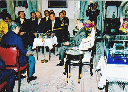 In August 2007, His Majesty the King granted an audience to Apisak Tantiworawong, chairman of the joint three private sectors committee and chairman of Thai Military Bank, along with accompanying members, to present the Chai Pattana water turbine to HM the King to celebrate his 60th year on throne.