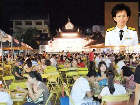 Assistant Health Minister Pansiri Kulnatsiri (inset) warns beer garden owners to not target their advertising to entice underage drinkers. 