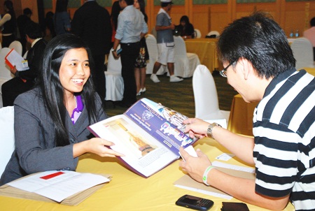 Travel agents from 10 Indonesian agencies visit a TAT sponsored travel fair at the A-One Royal Cruise Hotel. 