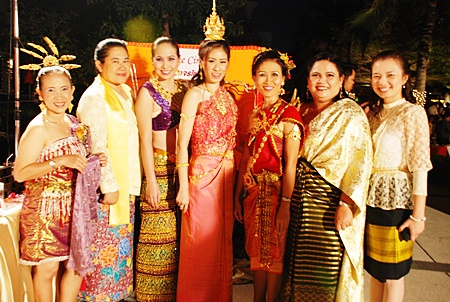 Beautiful women dress in their best attire at the Amari Orchid Resort and Tower Pattaya.