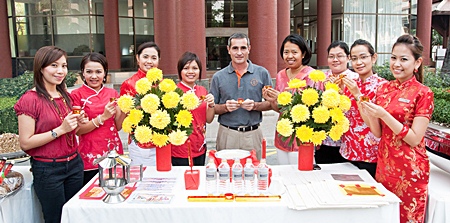 Pullman Pattaya Aisawan welcomes the Chinese New Year with a ceremony led by Operations Manager Serge Rigodin (centre), along with hotel executives and staff to pray for good luck in the year of the Rabbit, and to show gratitude for all the good things received in the past year. 