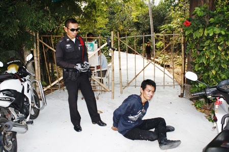 Police have Jirayu Luangsakda under control at the scene of the shootout. 