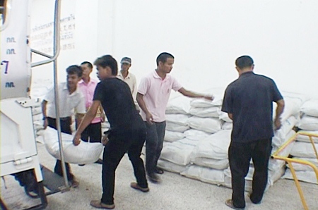 The large quantity of rice was donated by a number of good hearted sponsors.