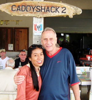 Poottida & Dale Murphy celebrate their one-two finish at Pattaya Country Club. 