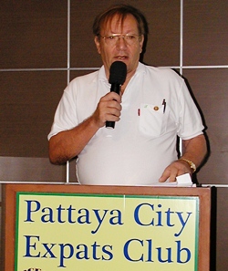 Max Rommel, founding member and former Pattaya City Expats Club Chairman, current Board member, and the Club Historian, spoke of the beginnings of the club one decade ago.