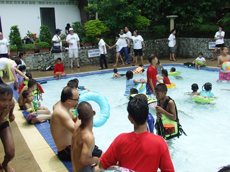 Many took a refreshing dip in the pool before lunch.
