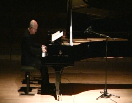 Einaudi plays one of his pieces at Mahidol University, Monday, May 2.