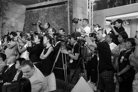 A large gathering of the local and national media were in attendance to record the fashion extravaganza.