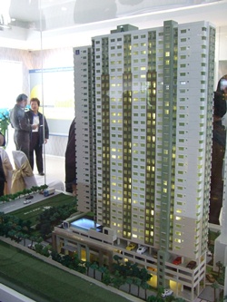 A model of the Lumpini Condotown building.