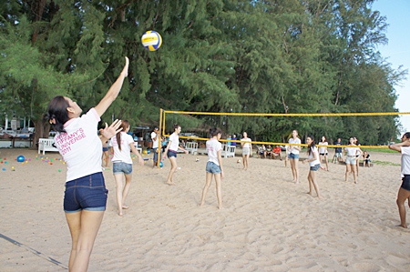 The Beach Volleyball event promotes good relations between the contestants.