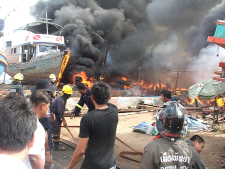 City officials have stepped in to offer assistance to those affected by this blaze at a Naklua boatyard last week. 