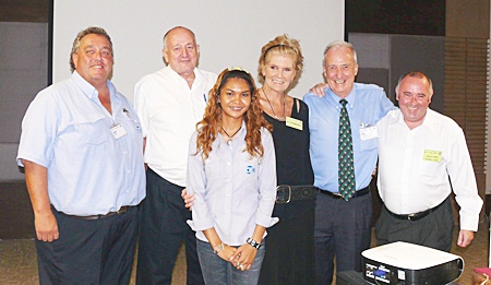 (L to R) Kevin Fisher (CEA), Jim Beeson (AFG President), Patchararacht (Jack) Tanasetpiwat (CEA), PJ Powers, Dr. Iain Corness, Shaun Burk (Cromwell).