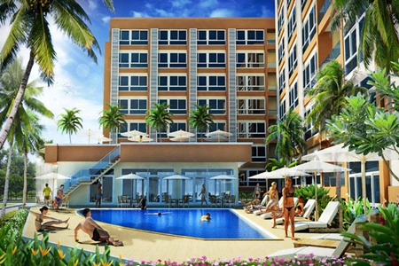 An artist’s render shows the Bang Saray Beach Condominium project. 