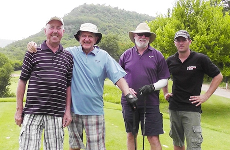 Far left Tony Duthie and far right Richard Line, both two time winners on the tour.