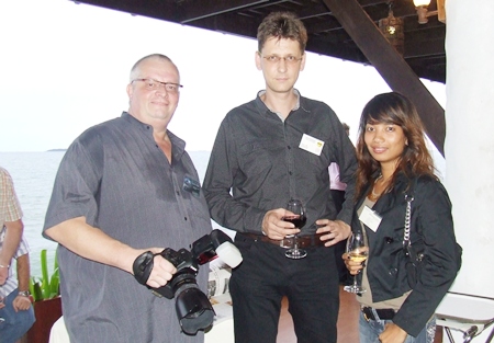 Size does matter, the camera that is; (l-r) Peter Kraemer, Rainer Roessler and Anchalie Roiphet.