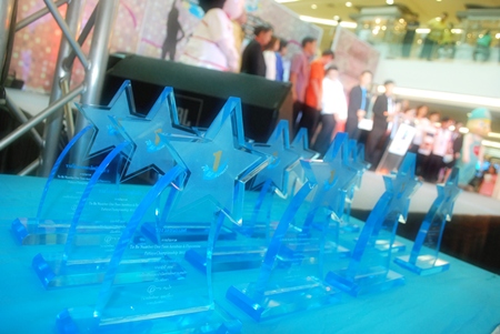 Coveted trophies on display for all to see.