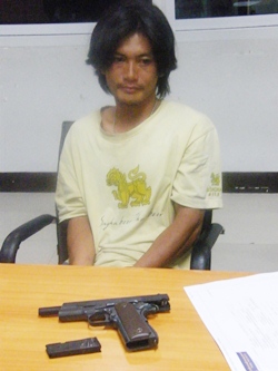 Chok Noiya was apprehended after fleeing officers who ordered him to stop at a Central Road checkpoint. 