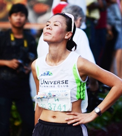 China’s Wai Fong Poon finished second in age category in the women’s half marathon.
