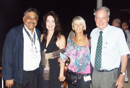 Old friends meet again, Peter Malhotra (Pattaya Mail), Raine Grady (Capital TV), Louisa Girod (Regardez Moi) and Dr. Iain Corness.