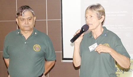 Al Serrato and Pat Koester, both of whom were appointed as US Embassy wardens for the Pattaya area this year, report on the annual warden’s conference.  A major message from the conference is that all foreigners living abroad should register with their embassy, so they or their designated representative can be contacted in case of emergency.  Pat also acknowledged two long-time wardens in the audience, Gary Hacker and Jim Phillips.