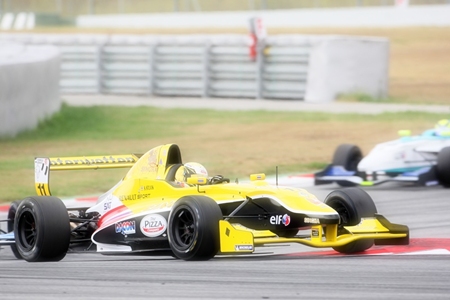 Sandy Stuvik races to his fastest qualifying time at the Catalunya circuit near Barcelona, Spain, Saturday, October 8.