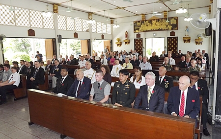 The church is well attended for this the second service of remembrance in Pattaya.