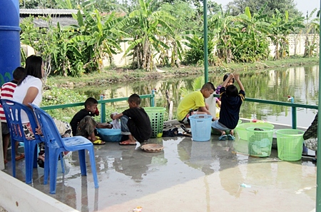 Girls and boys have to do their own washing.
