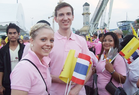 Foreign visitors participate in the momentous occasion.