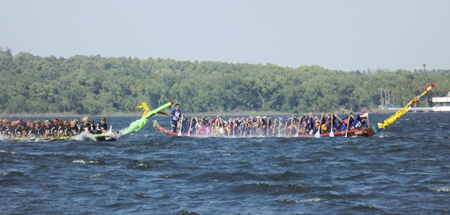 It’s getting a bit choppy out on the reservoir, but not so much that is slows these professionals down.