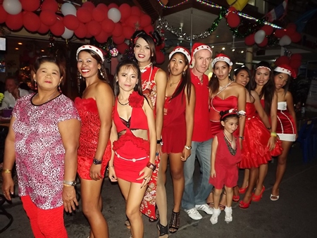 Thai style Christmas celebrations at Joy’s Paradise bar in Jomtien.