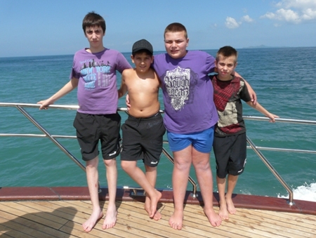 Not only “Brave Children” but also braving the sea on board the Thai Garden ship.
