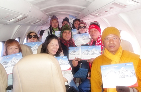 Members of Pattaya’s Diana Group take a side trip to fly over Mt. Everest to see it first hand.