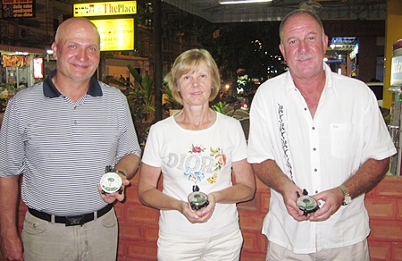 The December IPGC Medal winners: Theresa Connolly, Raivo Velsberg and Mike Lewis. 