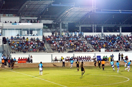 United fans watch the action from the club’s new main stand at the Nongprue Stadium. (Photo/Martin Bilsborrow)