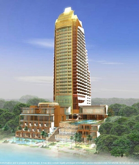 An artist’s render shows the completed Cape Dara Resort.