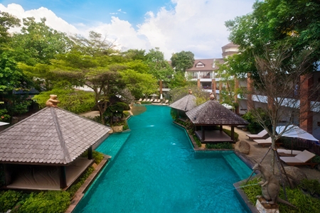 The Woodlands tropical swimming pool.