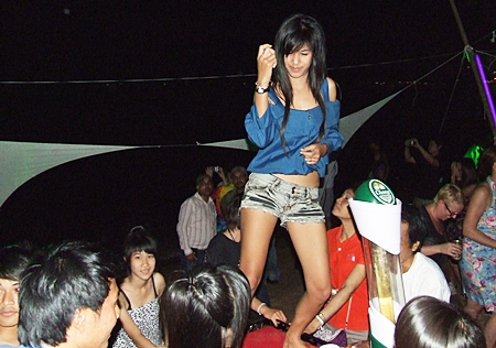 Dancing the night away on Pattaya Beach.