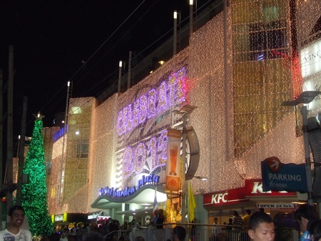 The beach side of the Royal Garden is brightly lit to welcome in 2012.