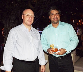 David Cummins (left), GM of the Amari Orchid, and Tony Malhotra, Deputy MD of Pattaya Mail pause for a photo.